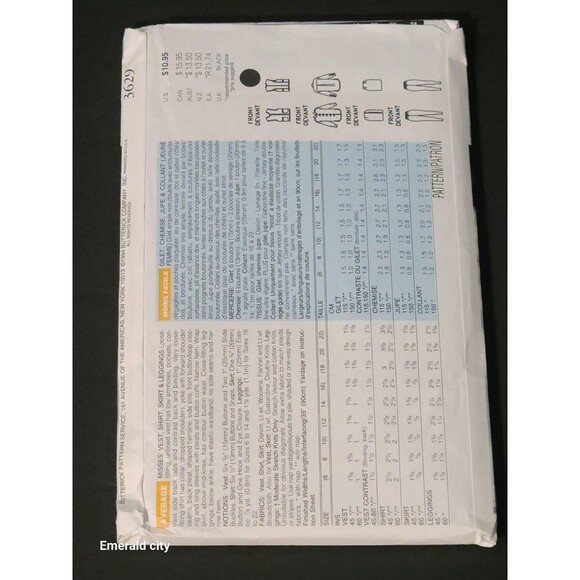 Vtg Sewing Pattern Butteric 3629 ©1994 Misses J.G. Hook Wardrobe,  Size 12-14-16 - Picture 2 of 5